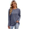 imageXIEERDUO Long Sleeve Shirts for Women Tunic Tops Casual Fall Tops Lightweight Sweaters 2024Navy
