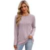 imageXIEERDUO Long Sleeve Shirts for Women Tunic Tops Casual Fall Tops Lightweight Sweaters 2024Pink