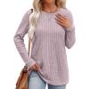 imageXIEERDUO Long Sleeve Shirts for Women Tunic Tops Casual Fall Tops Lightweight Sweaters 2024Pink