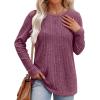 imageXIEERDUO Long Sleeve Shirts for Women Tunic Tops Casual Fall Tops Lightweight Sweaters 2024Purple