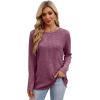 imageXIEERDUO Long Sleeve Shirts for Women Tunic Tops Casual Fall Tops Lightweight Sweaters 2024Purple