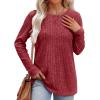 imageXIEERDUO Long Sleeve Shirts for Women Tunic Tops Casual Fall Tops Lightweight Sweaters 2024Red