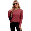 imageXIEERDUO Long Sleeve Shirts for Women Tunic Tops Casual Fall Tops Lightweight Sweaters 2024Red