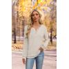 imageXIEERDUO Sweater for Women Long Sleeve Henley Shirts Tunic Tops to Wear with Leggings crew neck Sweaters Trendy 2024Beige