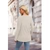 imageXIEERDUO Sweater for Women Long Sleeve Henley Shirts Tunic Tops to Wear with Leggings crew neck Sweaters Trendy 2024Beige