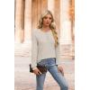 imageXIEERDUO Sweater for Women Long Sleeve Henley Shirts Tunic Tops to Wear with Leggings crew neck Sweaters Trendy 2024Beige