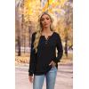 imageXIEERDUO Sweater for Women Long Sleeve Henley Shirts Tunic Tops to Wear with Leggings crew neck Sweaters Trendy 2024Black