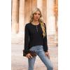 imageXIEERDUO Sweater for Women Long Sleeve Henley Shirts Tunic Tops to Wear with Leggings crew neck Sweaters Trendy 2024Black