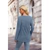 imageXIEERDUO Sweater for Women Long Sleeve Henley Shirts Tunic Tops to Wear with Leggings crew neck Sweaters Trendy 2024Blue
