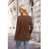 imageXIEERDUO Sweater for Women Long Sleeve Henley Shirts Tunic Tops to Wear with Leggings crew neck Sweaters Trendy 2024Brown