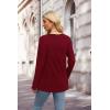 imageXIEERDUO Sweater for Women Long Sleeve Henley Shirts Tunic Tops to Wear with Leggings crew neck Sweaters Trendy 2024Burgundy