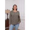 imageXIEERDUO Sweater for Women Long Sleeve Henley Shirts Tunic Tops to Wear with Leggings crew neck Sweaters Trendy 2024Coffee