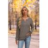 imageXIEERDUO Sweater for Women Long Sleeve Henley Shirts Tunic Tops to Wear with Leggings crew neck Sweaters Trendy 2024Coffee