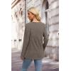 imageXIEERDUO Sweater for Women Long Sleeve Henley Shirts Tunic Tops to Wear with Leggings crew neck Sweaters Trendy 2024Coffee