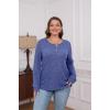 imageXIEERDUO Sweater for Women Long Sleeve Henley Shirts Tunic Tops to Wear with Leggings crew neck Sweaters Trendy 2024Dark Blue