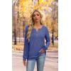 imageXIEERDUO Sweater for Women Long Sleeve Henley Shirts Tunic Tops to Wear with Leggings crew neck Sweaters Trendy 2024Dark Blue