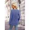 imageXIEERDUO Sweater for Women Long Sleeve Henley Shirts Tunic Tops to Wear with Leggings crew neck Sweaters Trendy 2024Dark Blue