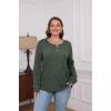 imageXIEERDUO Sweater for Women Long Sleeve Henley Shirts Tunic Tops to Wear with Leggings crew neck Sweaters Trendy 2024Green
