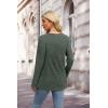 imageXIEERDUO Sweater for Women Long Sleeve Henley Shirts Tunic Tops to Wear with Leggings crew neck Sweaters Trendy 2024Green