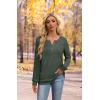 imageXIEERDUO Sweater for Women Long Sleeve Henley Shirts Tunic Tops to Wear with Leggings crew neck Sweaters Trendy 2024Green