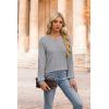 imageXIEERDUO Sweater for Women Long Sleeve Henley Shirts Tunic Tops to Wear with Leggings crew neck Sweaters Trendy 2024Grey