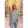 imageXIEERDUO Sweater for Women Long Sleeve Henley Shirts Tunic Tops to Wear with Leggings crew neck Sweaters Trendy 2024Grey
