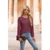 imageXIEERDUO Sweater for Women Long Sleeve Henley Shirts Tunic Tops to Wear with Leggings crew neck Sweaters Trendy 2024Maroon