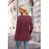 imageXIEERDUO Sweater for Women Long Sleeve Henley Shirts Tunic Tops to Wear with Leggings crew neck Sweaters Trendy 2024Maroon