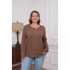 imageXIEERDUO Sweater for Women Long Sleeve Henley Shirts Tunic Tops to Wear with Leggings crew neck Sweaters Trendy 2024Pretty Brown