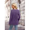 imageXIEERDUO Sweater for Women Long Sleeve Henley Shirts Tunic Tops to Wear with Leggings crew neck Sweaters Trendy 2024Purple