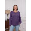 imageXIEERDUO Sweater for Women Long Sleeve Henley Shirts Tunic Tops to Wear with Leggings crew neck Sweaters Trendy 2024Purple