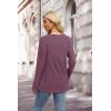 imageXIEERDUO Sweater for Women Long Sleeve Henley Shirts Tunic Tops to Wear with Leggings crew neck Sweaters Trendy 2024Purple Red
