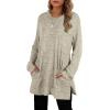 imageXIEERDUO Womens Casual Sweatshirts Long Sleeve Shirts Oversized With Pocket Tunic Tops S3XL101khaki