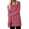 imageXIEERDUO Womens Casual Sweatshirts Long Sleeve Shirts Oversized With Pocket Tunic Tops S3XL108winered