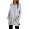 imageXIEERDUO Womens Casual Sweatshirts Long Sleeve Shirts Oversized With Pocket Tunic Tops S3XL109greywhite