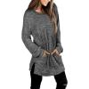 imageXIEERDUO Womens Casual Sweatshirts Long Sleeve Shirts Oversized With Pocket Tunic Tops S3XL112darkgrey