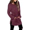 imageXIEERDUO Womens Casual Sweatshirts Long Sleeve Shirts Oversized With Pocket Tunic Tops S3XL116purplered