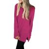 imageXIEERDUO Womens Casual Sweatshirts Long Sleeve Shirts Oversized With Pocket Tunic Tops S3XL120hot Pink