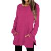imageXIEERDUO Womens Casual Sweatshirts Long Sleeve Shirts Oversized With Pocket Tunic Tops S3XL120hot Pink