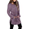 imageXIEERDUO Womens Casual Sweatshirts Long Sleeve Shirts Oversized With Pocket Tunic Tops S3XL122rose Purple