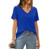 imageXIEERDUO Womens T Shirts V Neck Summer Tops Basic Short Sleeve Shirts 2 Pack3 Pack2 Pack BlackNavy