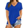 imageXIEERDUO Womens T Shirts V Neck Summer Tops Basic Short Sleeve Shirts 2 Pack3 Pack2 Pack BlackNavy