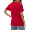 imageXIEERDUO Womens T Shirts V Neck Summer Tops Basic Short Sleeve Shirts 2 Pack3 Pack2 Pack BlackRed