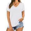 imageXIEERDUO Womens T Shirts V Neck Summer Tops Basic Short Sleeve Shirts 2 Pack3 Pack2 Pack BlackWhite