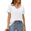 imageXIEERDUO Womens T Shirts V Neck Summer Tops Basic Short Sleeve Shirts 2 Pack3 Pack2 Pack BlackWhite