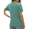 imageXIEERDUO Womens T Shirts V Neck Summer Tops Basic Short Sleeve Shirts 2 Pack3 Pack2 Pack BurgundyGreen