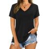 imageXIEERDUO Womens T Shirts V Neck Summer Tops Basic Short Sleeve Shirts 2 Pack3 Pack2 Pack GreyBlack