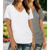 imageXIEERDUO Womens T Shirts V Neck Summer Tops Basic Short Sleeve Shirts 2 Pack3 Pack2 Pack GreyWhite