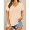 imageXIEERDUO Womens T Shirts V Neck Summer Tops Basic Short Sleeve Shirts 2 Pack3 Pack3 Pack ApricotBlackWhite