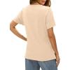 imageXIEERDUO Womens T Shirts V Neck Summer Tops Basic Short Sleeve Shirts 2 Pack3 Pack3 Pack ApricotBlackWhite